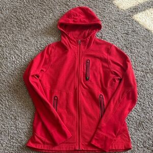 REI Women's Red Hooded Full-Zip Jacket XL red lightweight
